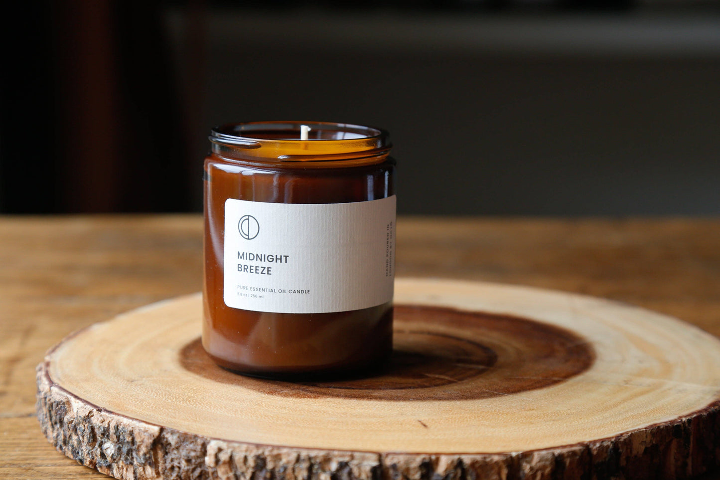 Midnight Breeze Candle (Rose Geranium + Vetiver + Patchouli): 250ml