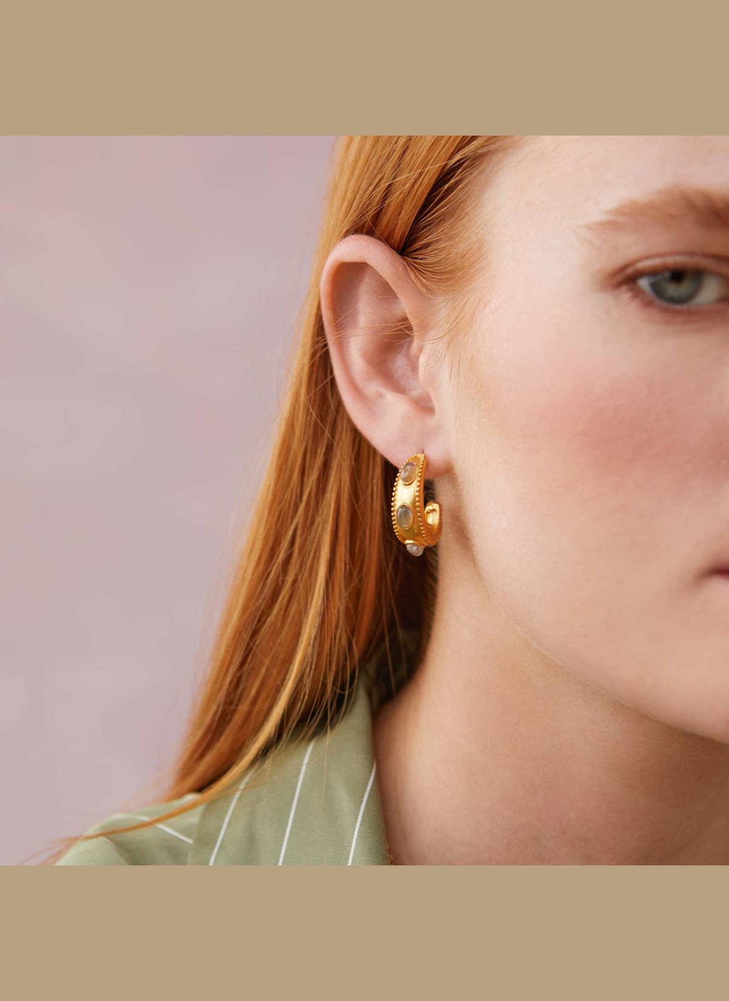 Daphne Labradorite Hoop Earrings