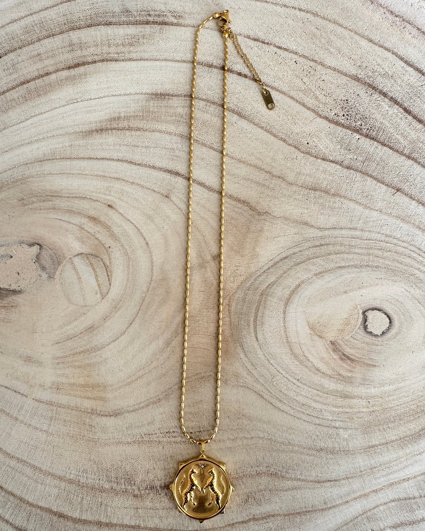 Gold Leaping Cheetah Necklace