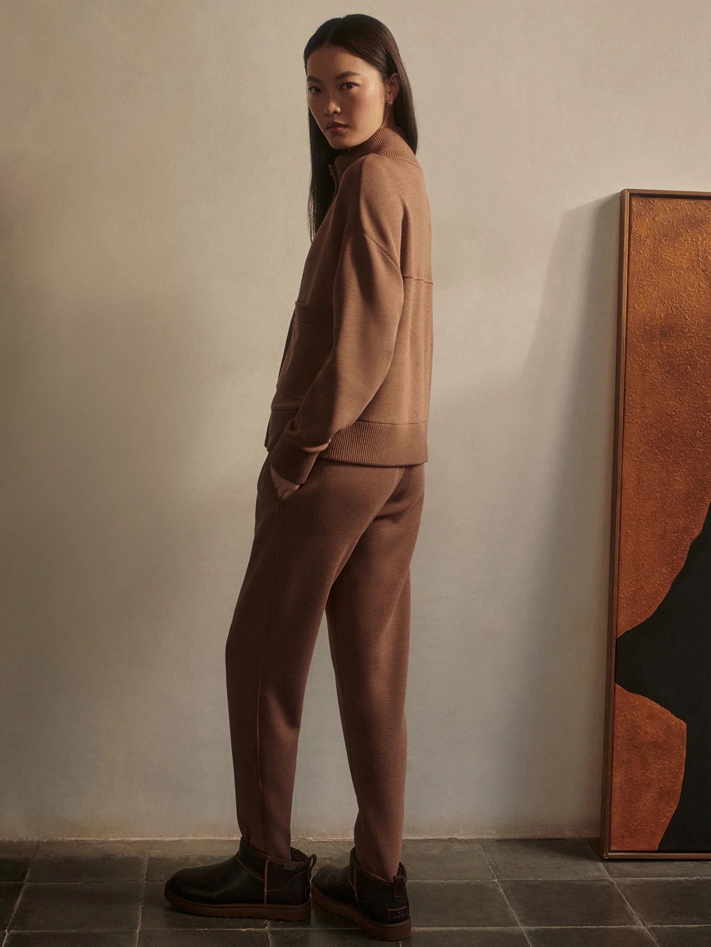 The Slim Zip Hem Pant 29.5" - Golden Bronze Marl