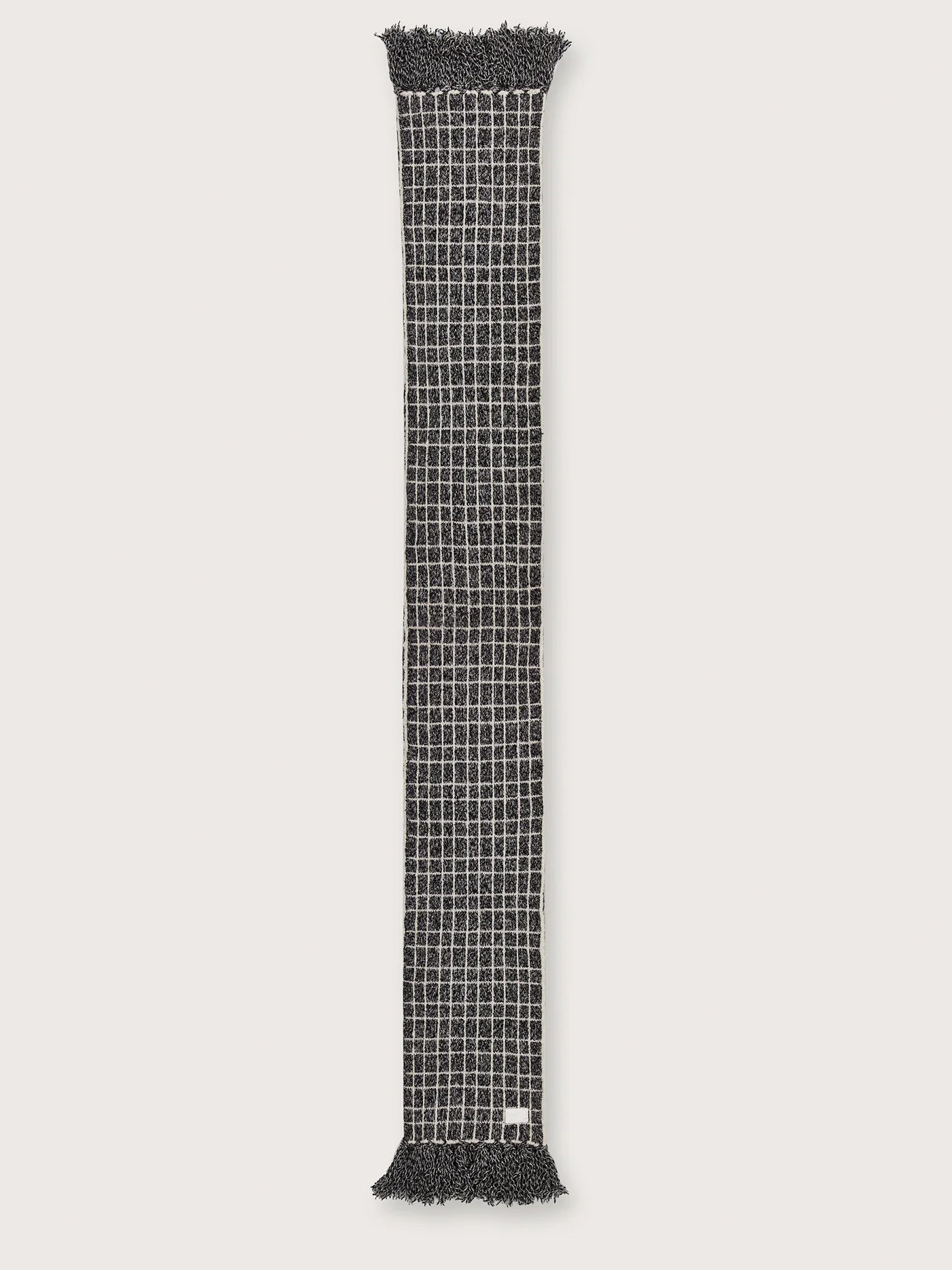 Lindsey Check Knit Scarf - Charcoal Marl