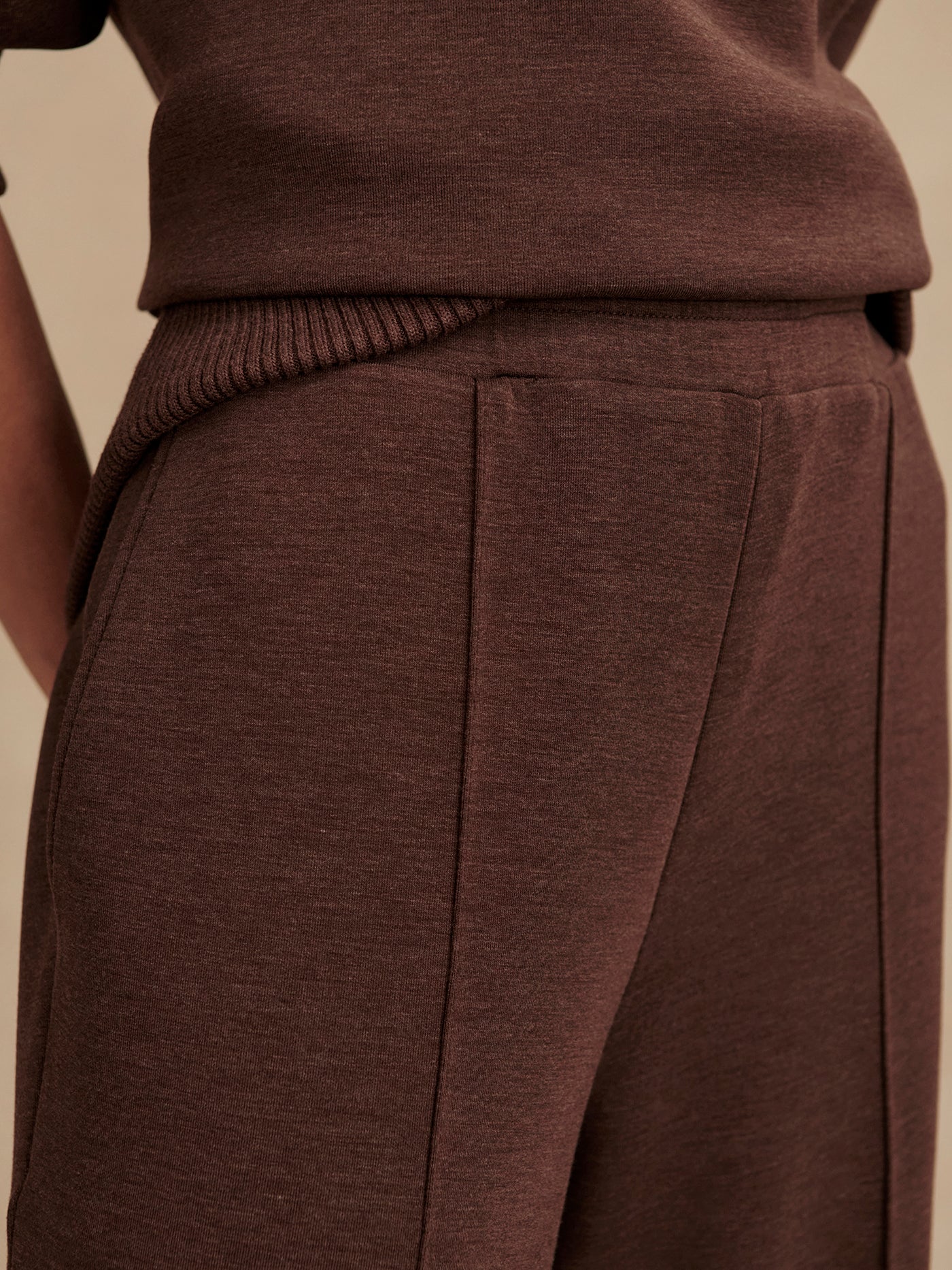 The Wide Leg Pant 30" - Coffee Bean Marl