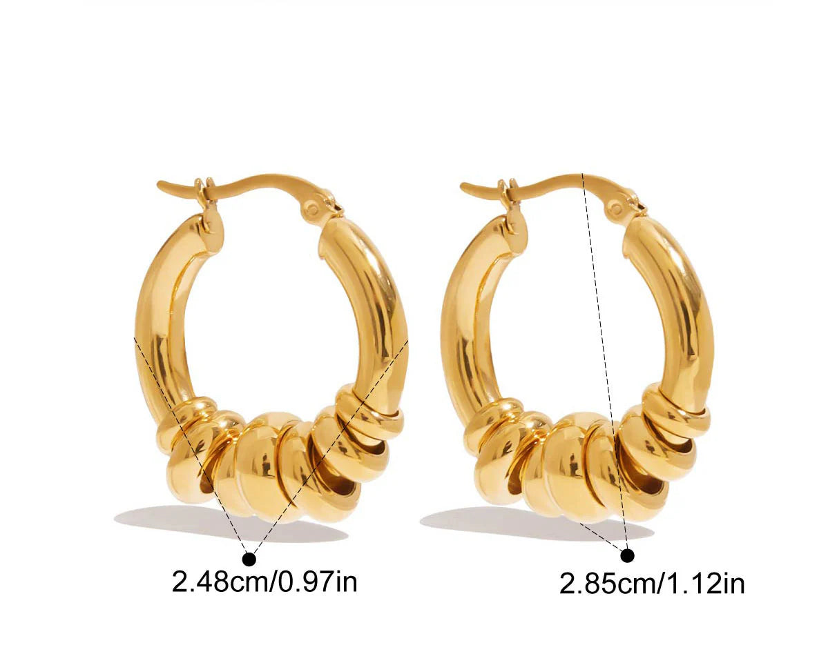 Multi Ring Contemporary Hoop Earrings