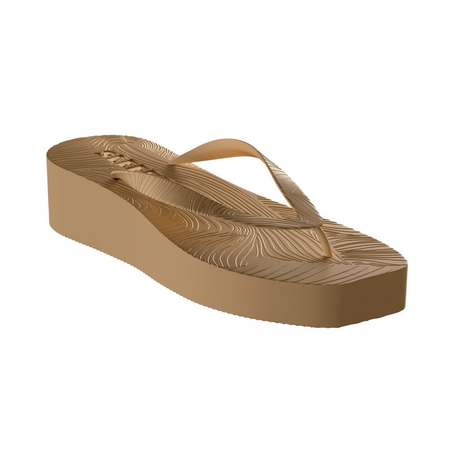 High Platform Flip Flops - Sand