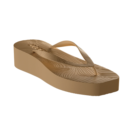 High Platform Flip Flops - Sand