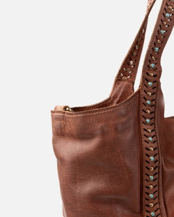 Leather shoulder bag BIBA Winkler - Tan