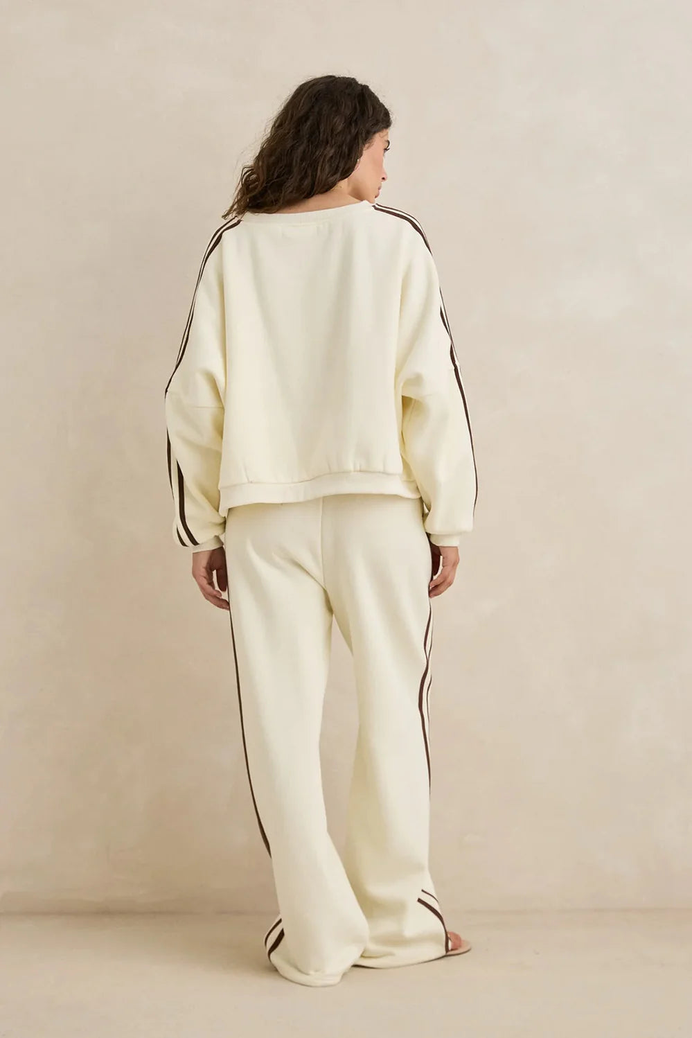 Contrast Trackpant - Cream