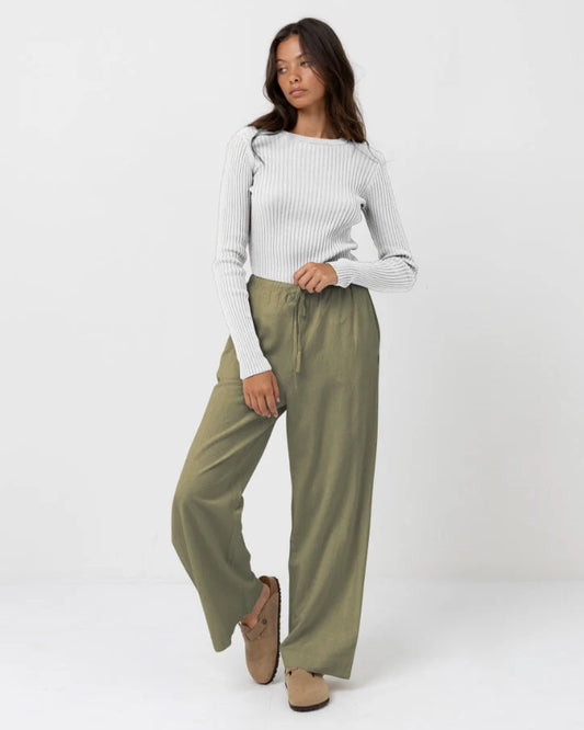 Classic Drawstring Pants - Olive