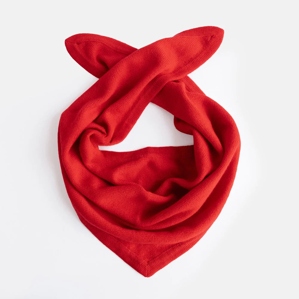 Cashmere Triangle Scarf - Red