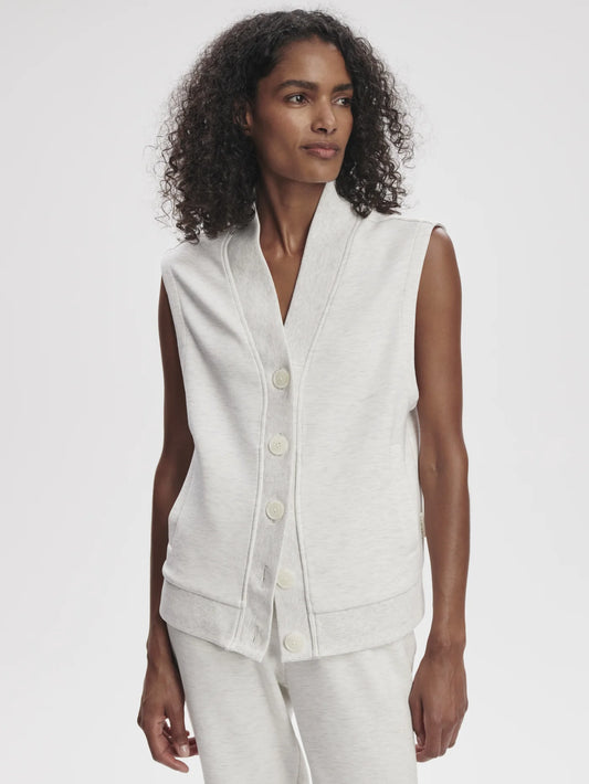 Vicky Button Gilet - Ivory Marl
