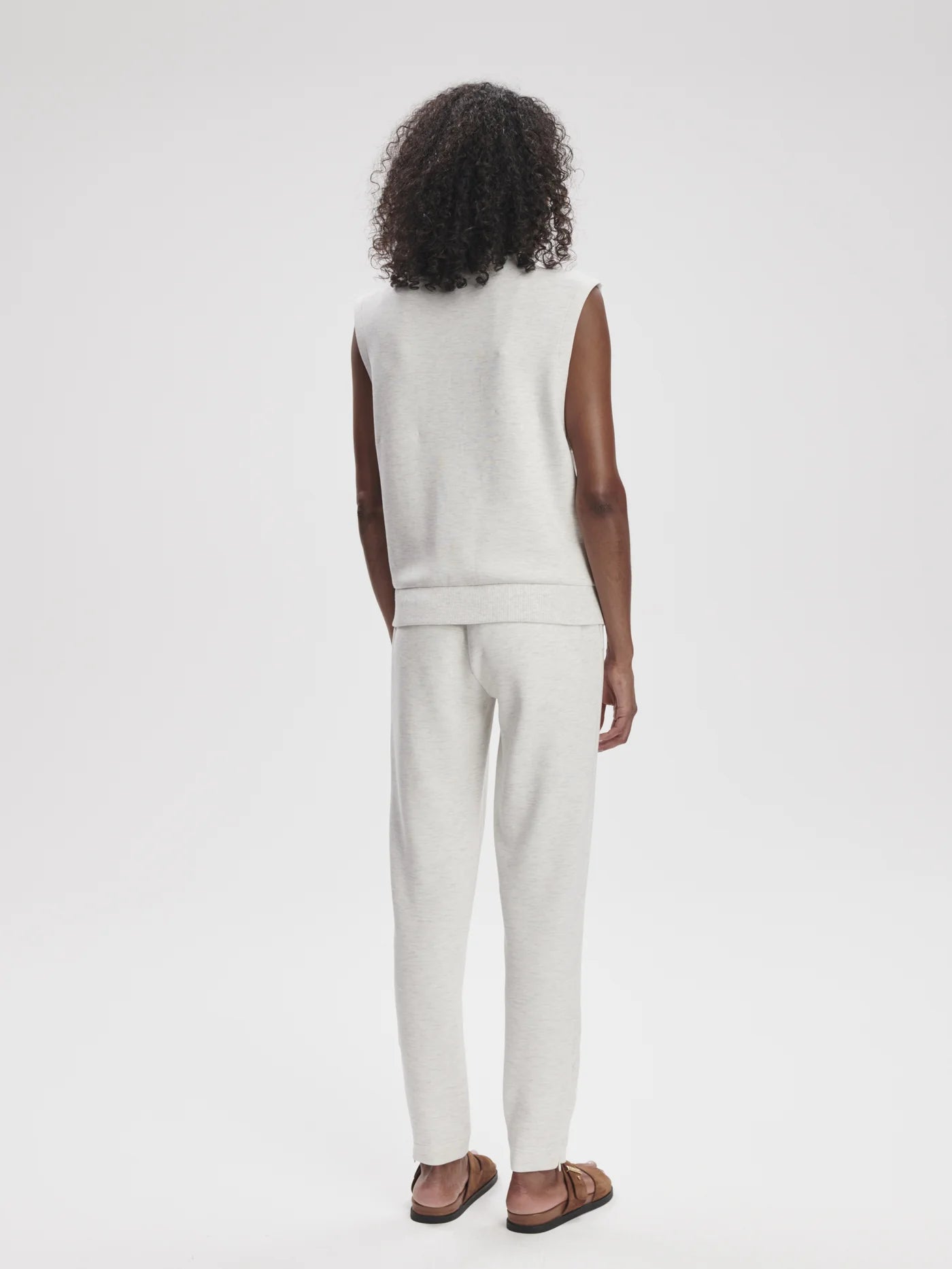 Vicky Button Gilet - Ivory Marl