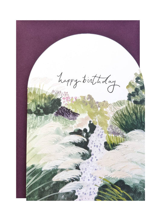 'Happy Birthday' Pampas Garden Birthday Card