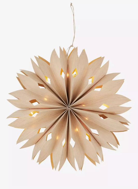 Veneer Paper Star Decoration - Medium