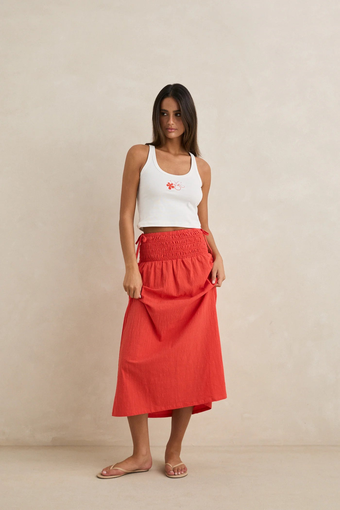 Alana Tie Side Maxi Skirt