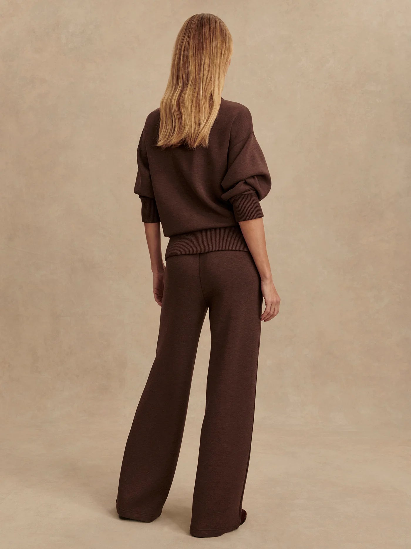 The Wide Leg Pant 30" - Coffee Bean Marl