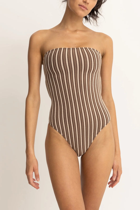 Terry Sands Stripe Strapless One Piece