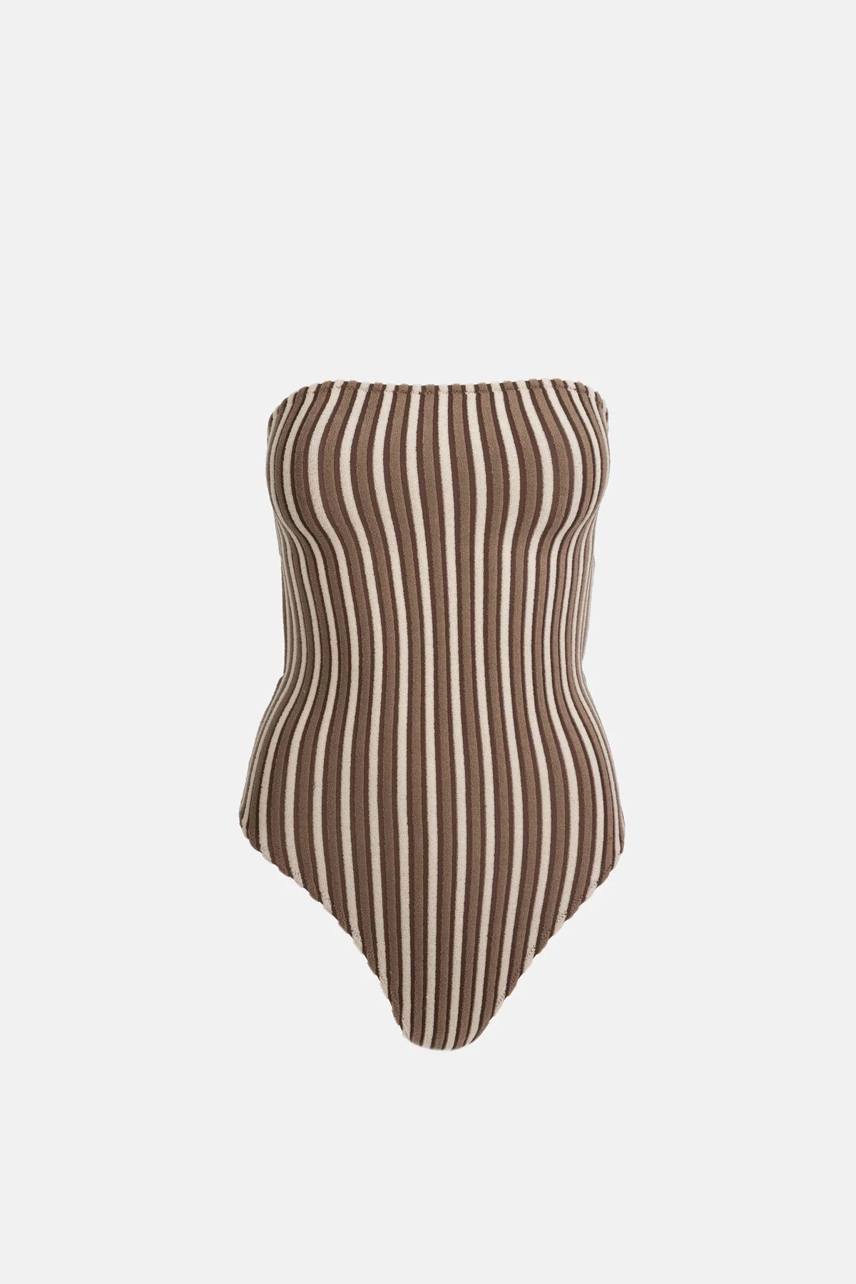 Terry Sands Stripe Strapless One Piece