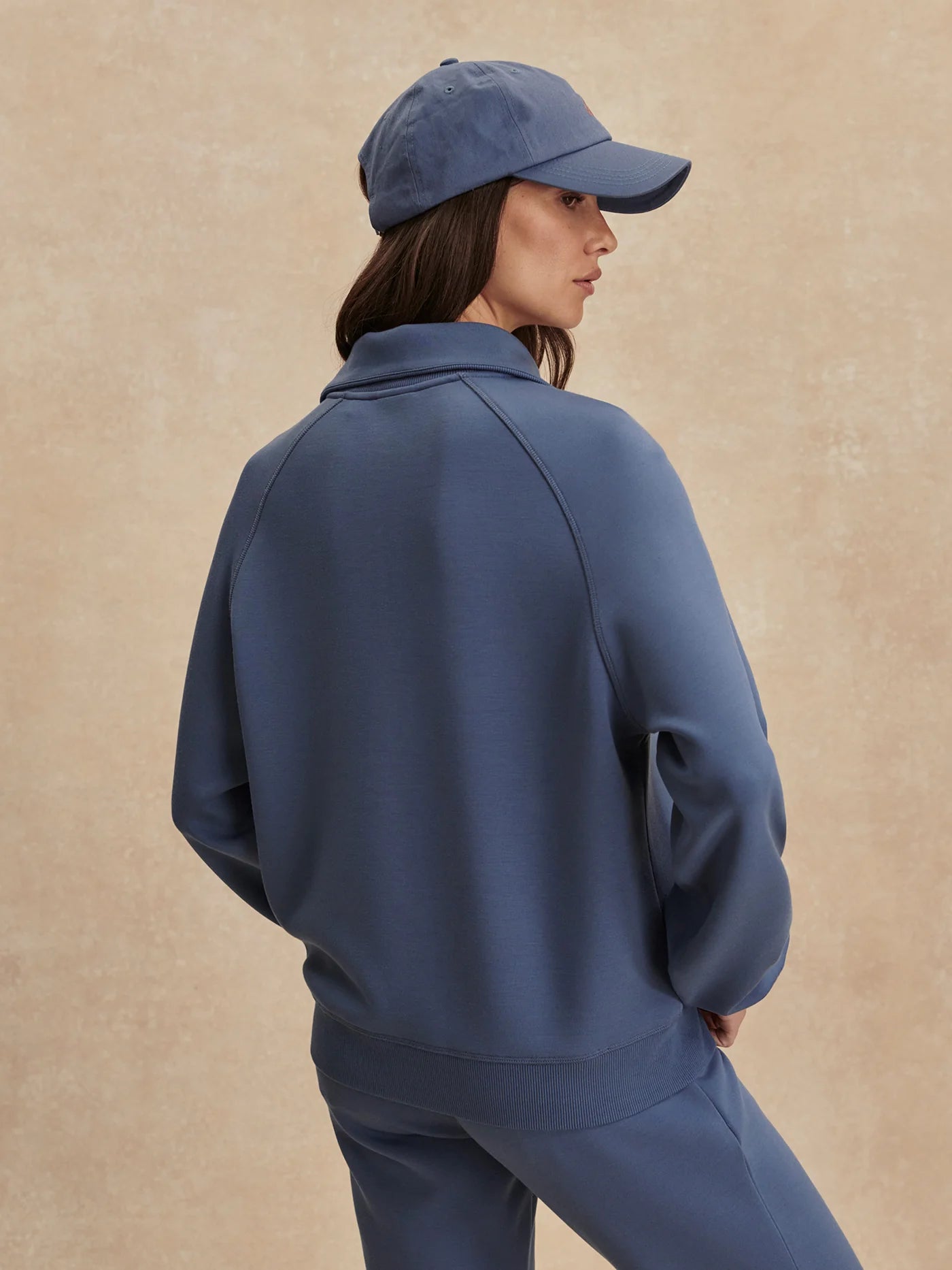 Selene Half Zip Sweat - Bijou Blue