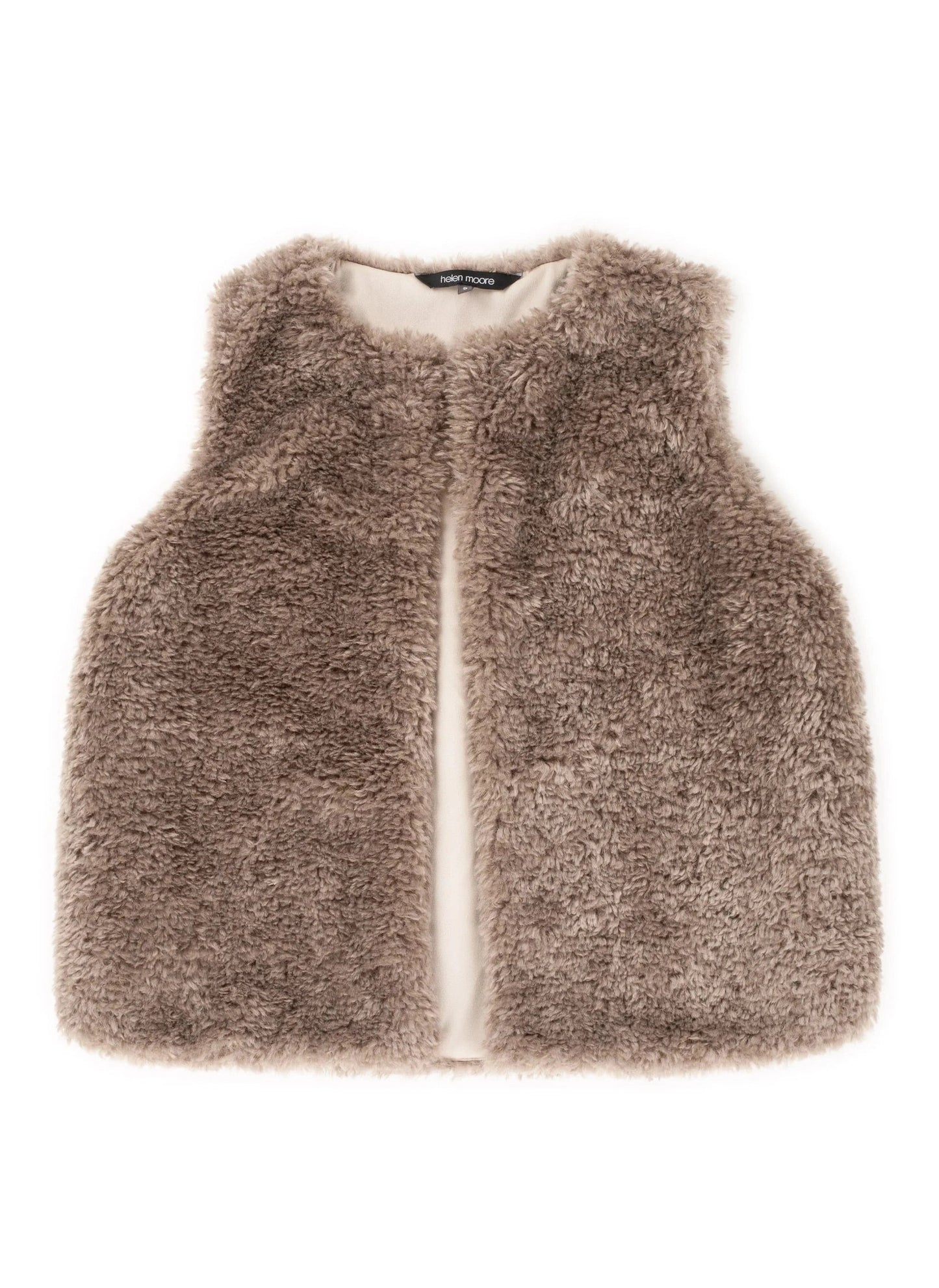 Faux Sheepskin Gilet - Taupe