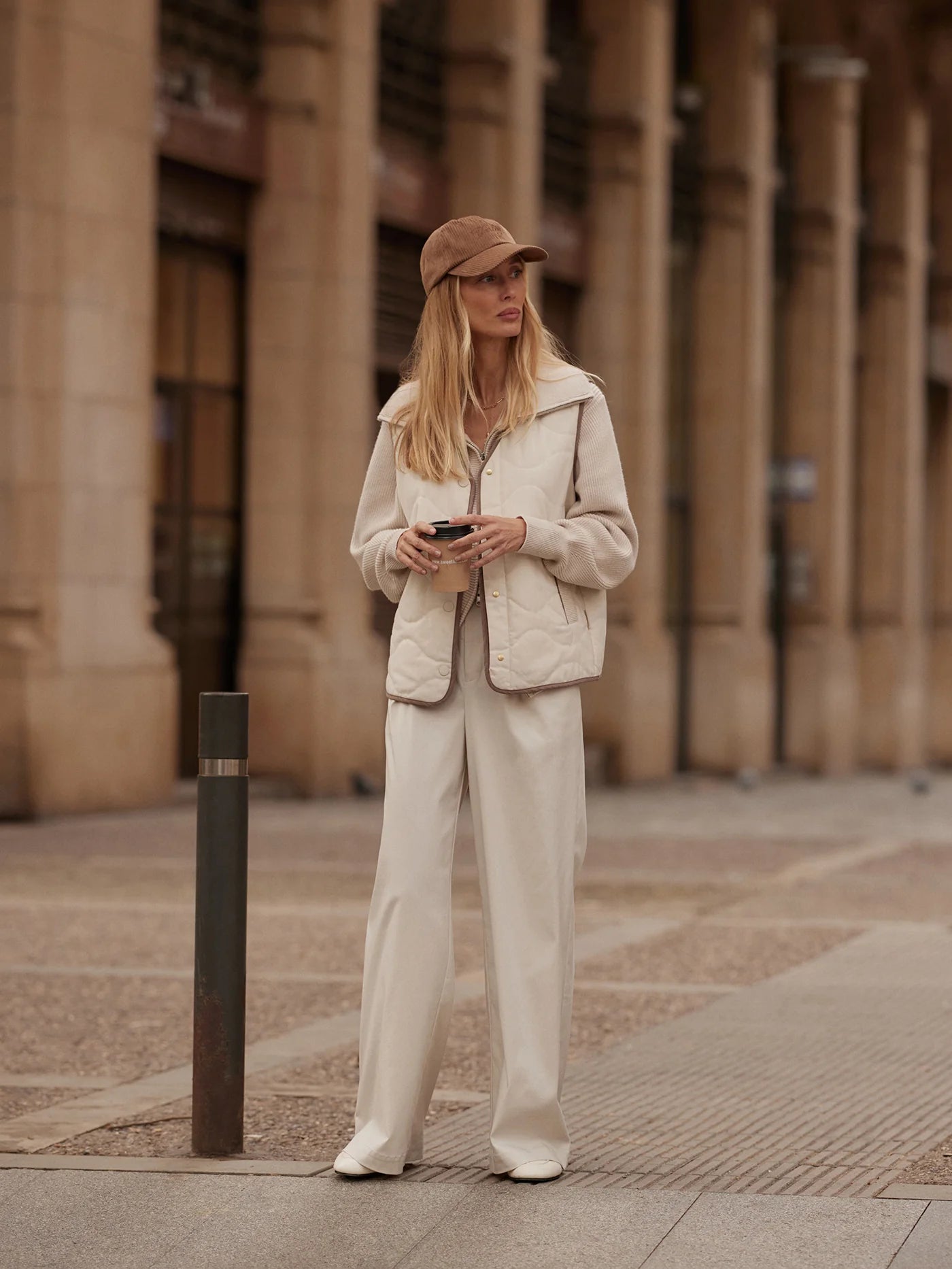 Lori Reversible Gilet - Ash Taupe/Birch