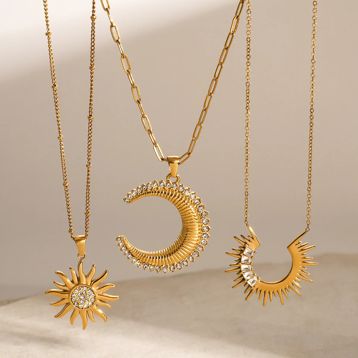 Large Crescent Moon Necklace