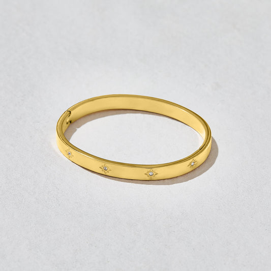 Rae Star Gold Solid Bangle
