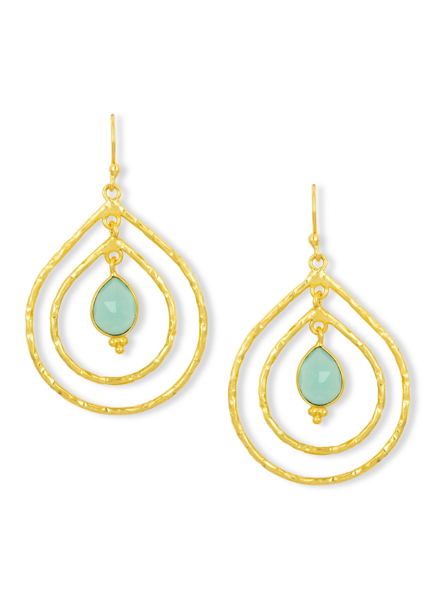 Saskia Earrings Aqua Chalcedony