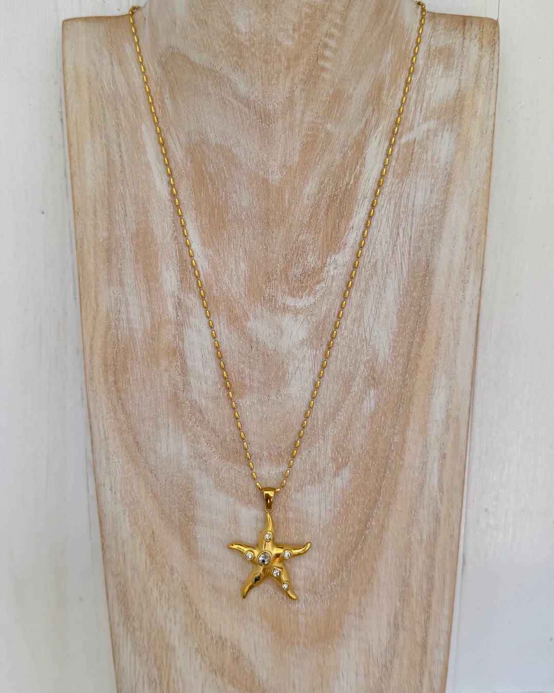 Starfish Bling Gold Plated Waterproof Necklace