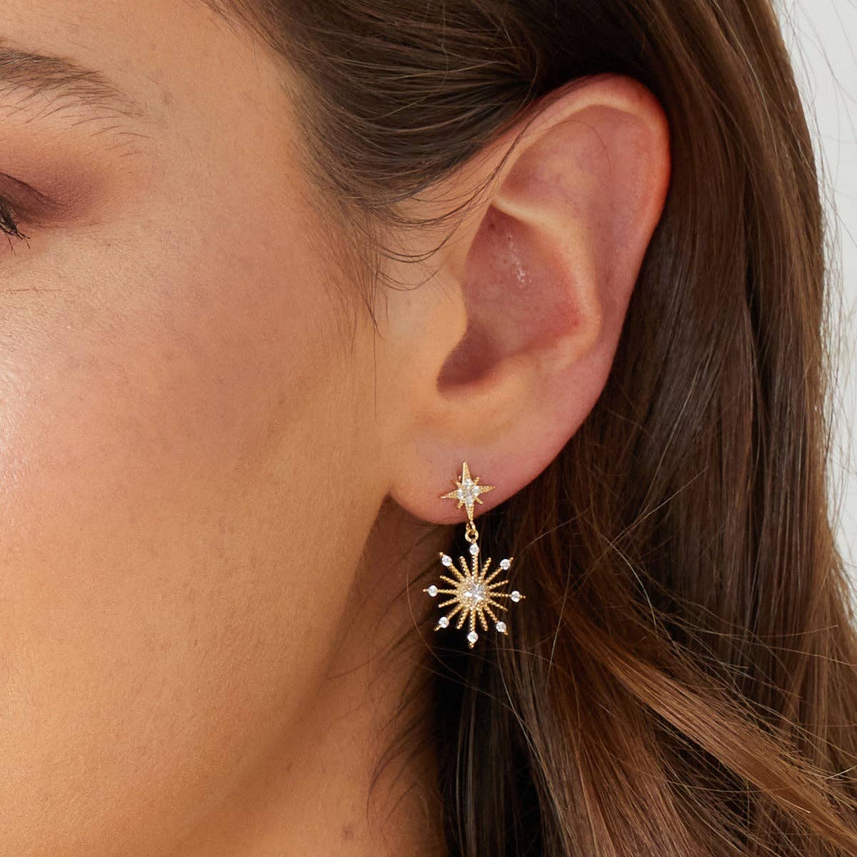 Northern Star Gold Stud Earrings
