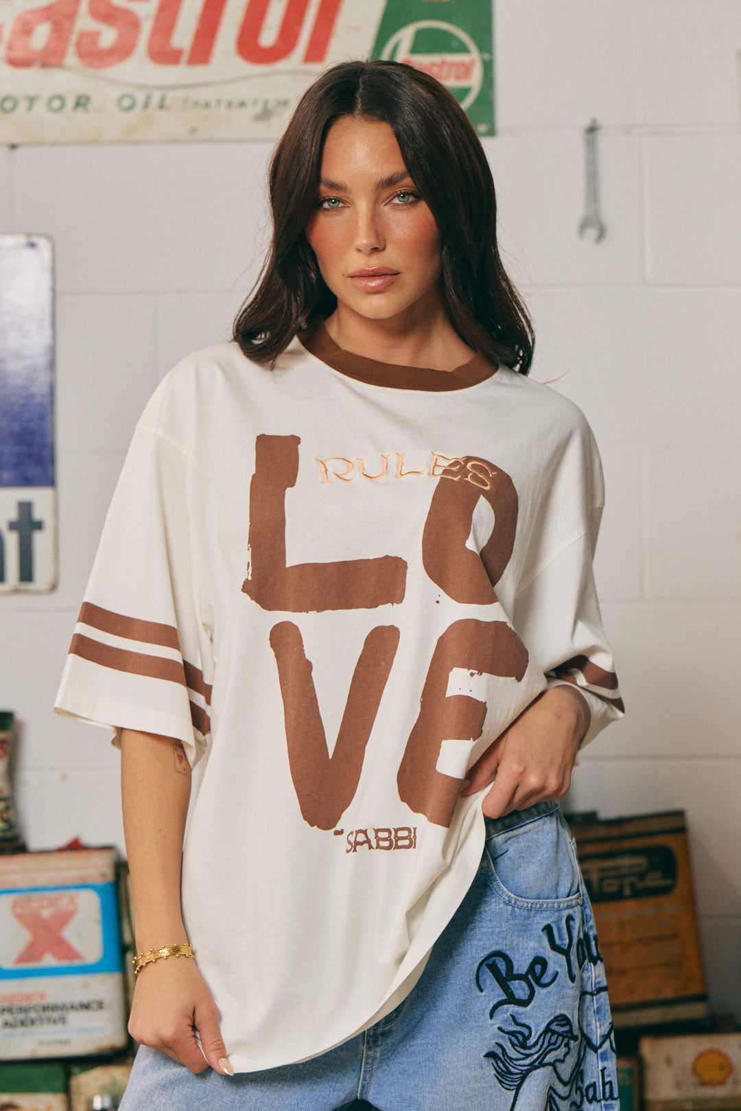 The Oversized Love Revolution Tee - Off White