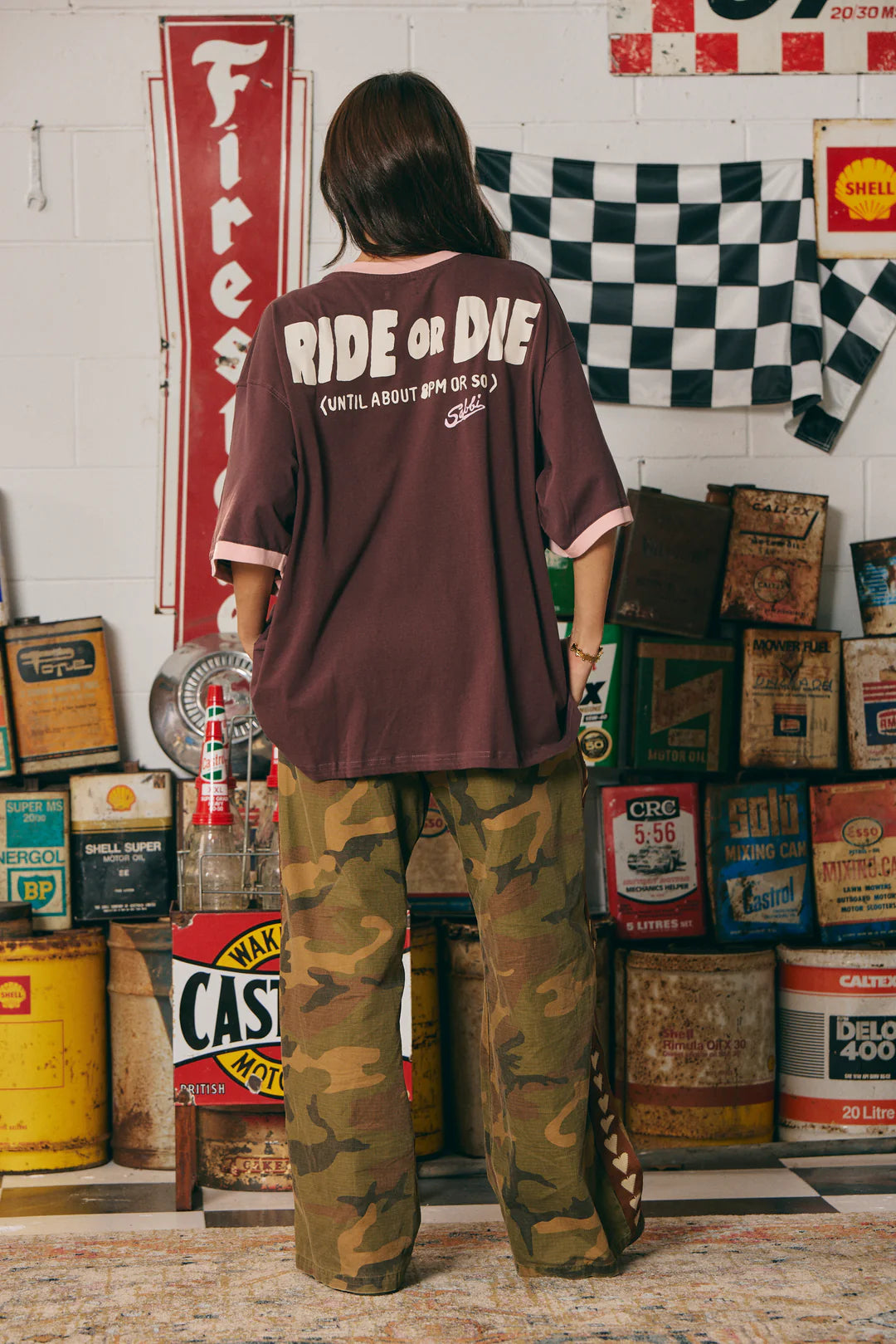 Sabbi The Very Oversized Ride Or Die Tee - Brown
