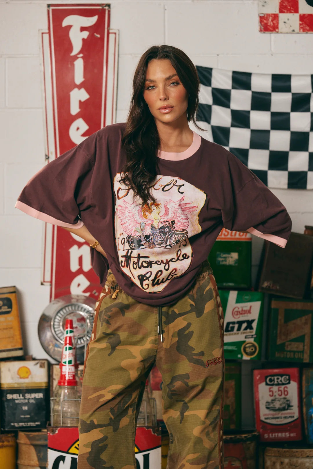 Sabbi The Very Oversized Ride Or Die Tee - Brown