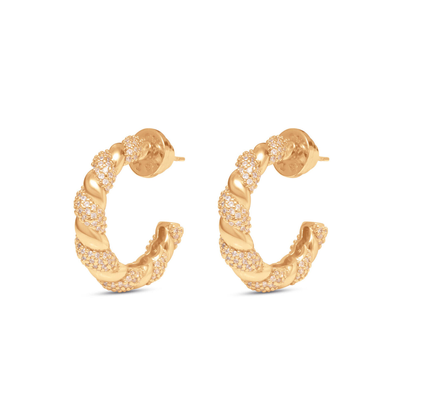 Baguette Huggie Hoops - Cubic Zirconia Large