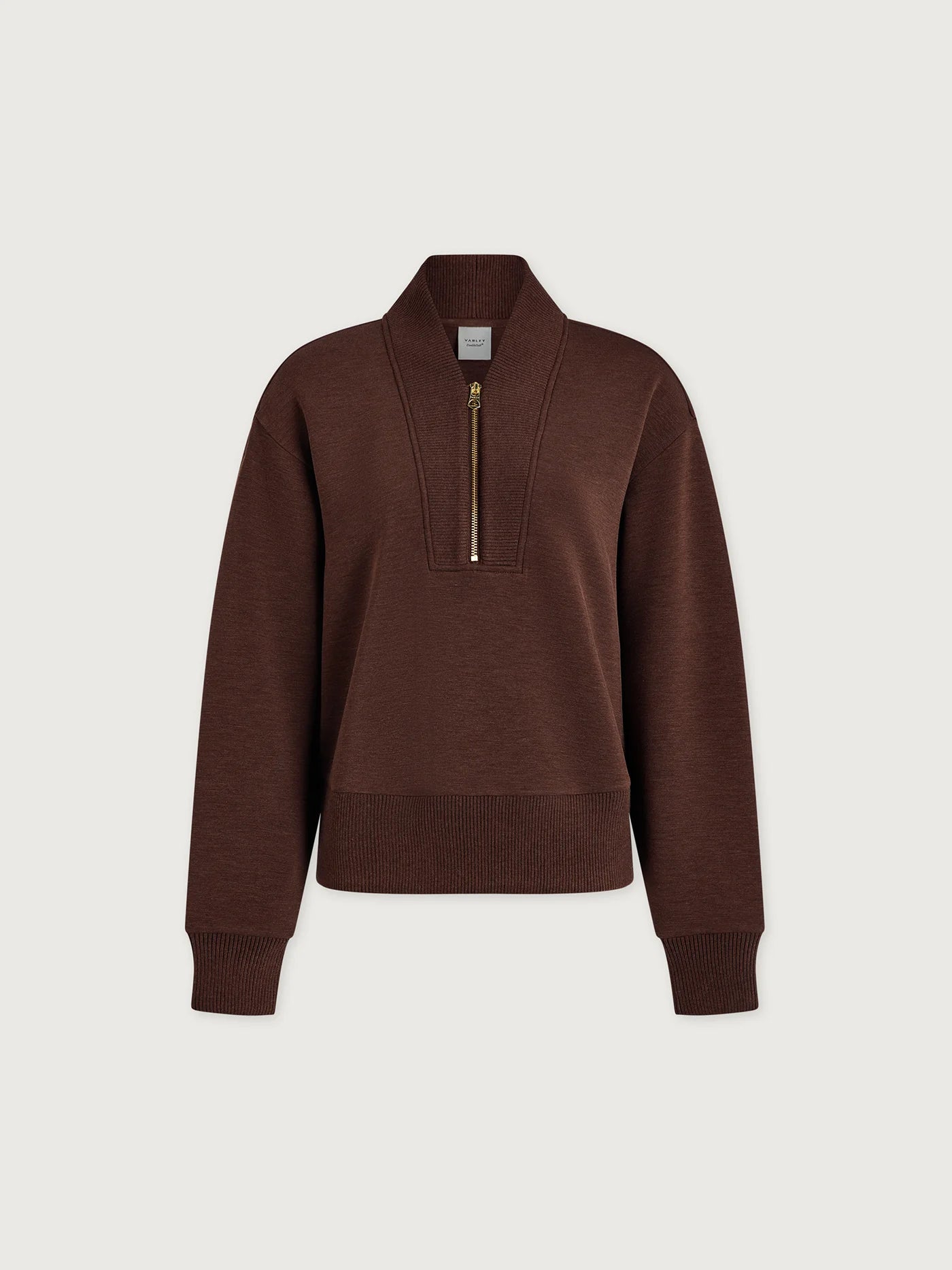 Sally Half Zip Sweat - Coffee Bean Marl