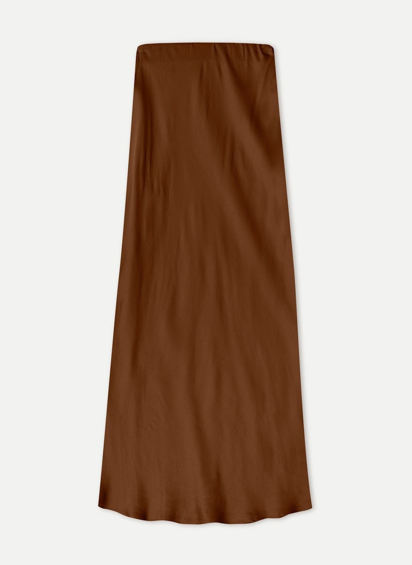 Sateen Midi Skirt - Chocolate