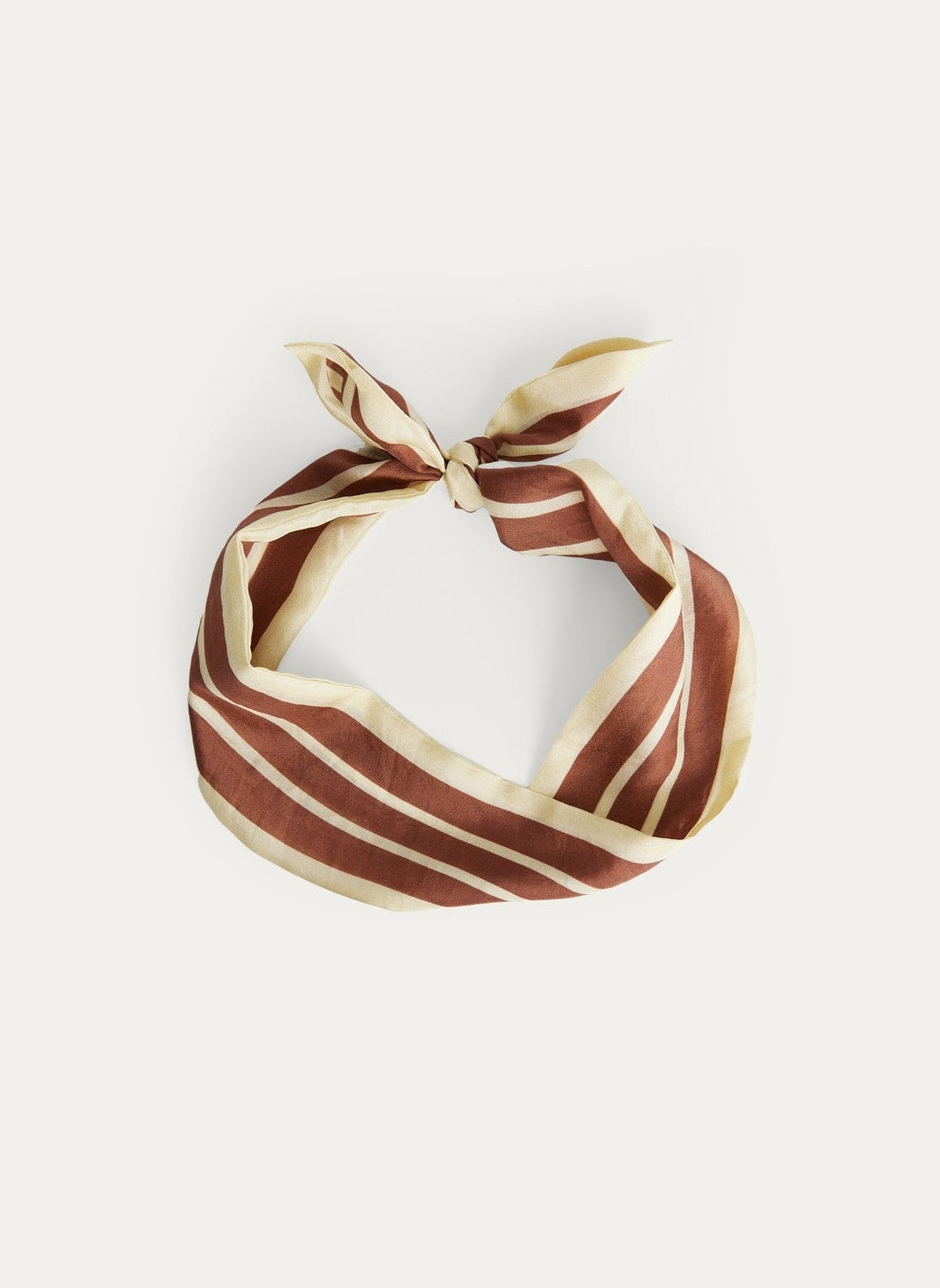 Striped Silk Scarf - Chocolate