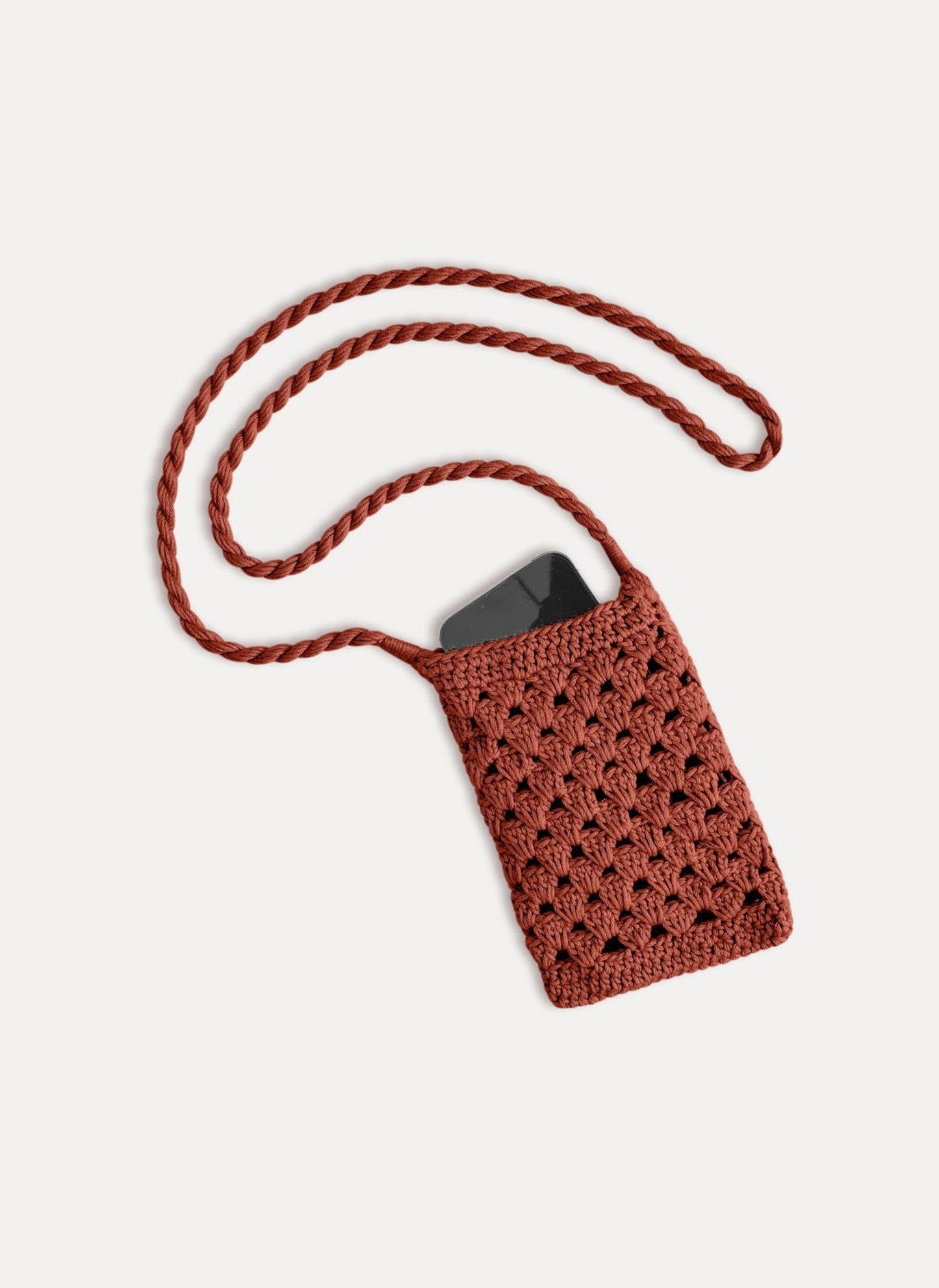 Crochet Phone Holder - Brown