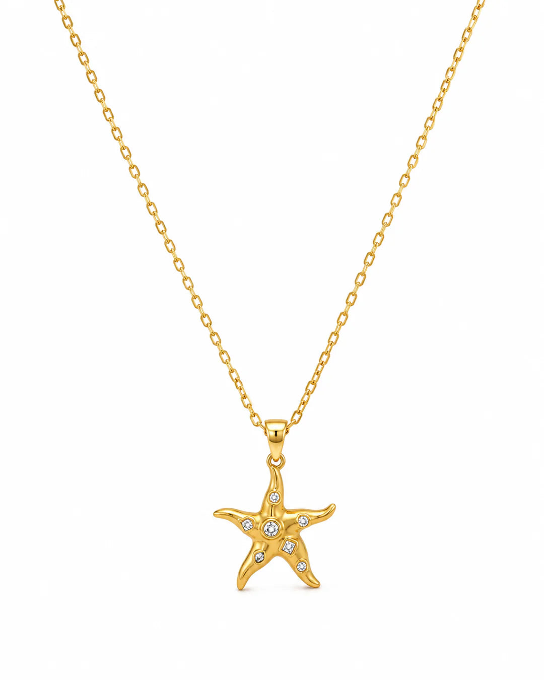 Starfish Bling Gold Plated Waterproof Necklace