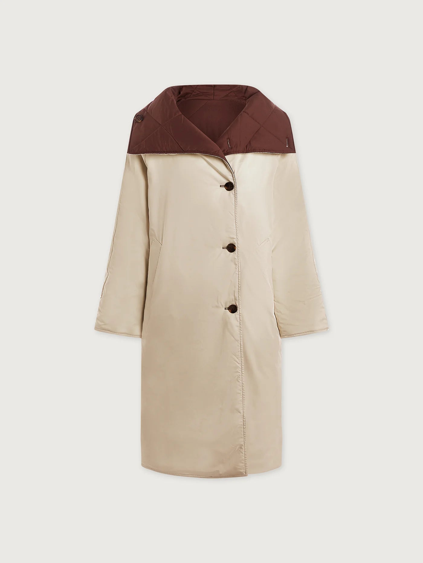 Annalise Reversible Wrap Coat - Deep Mahogany