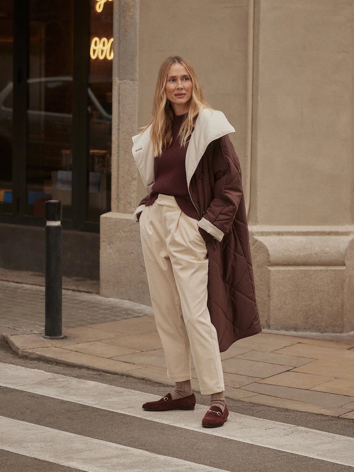 Annalise Reversible Wrap Coat - Deep Mahogany