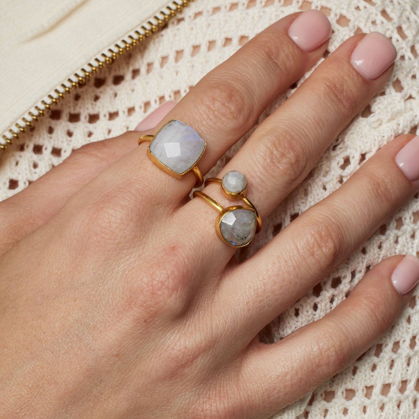 Dotty Moonstone Ring