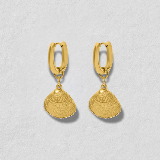 Delmar Clam Gold Hoop Earrings