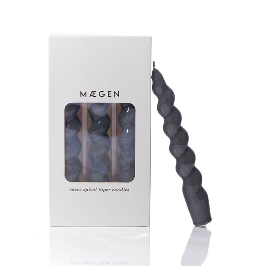 MÆGEN Spiral Taper Candles - Dark Grey