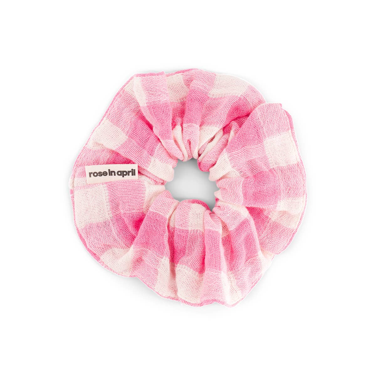 Vichy Scrunchie - Neon Pink