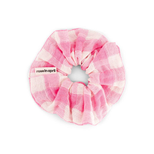 Vichy Scrunchie - Neon Pink