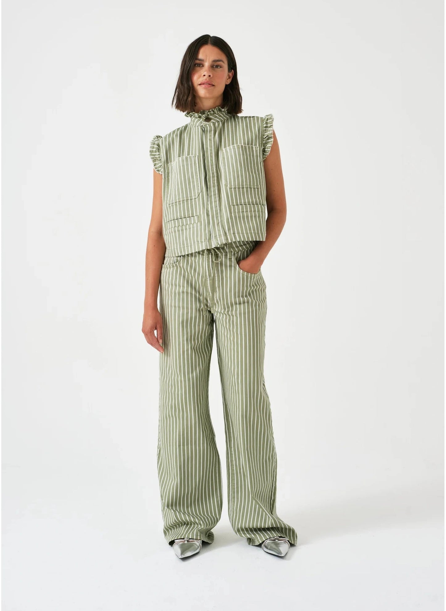 Blake Jean - Vintage Moss Wide Stripe