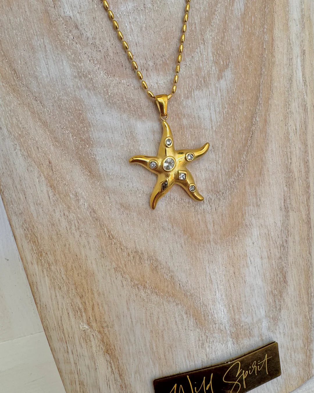 Starfish Bling Gold Plated Waterproof Necklace