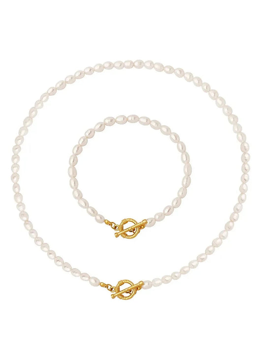 Pearl T-Bar Necklace