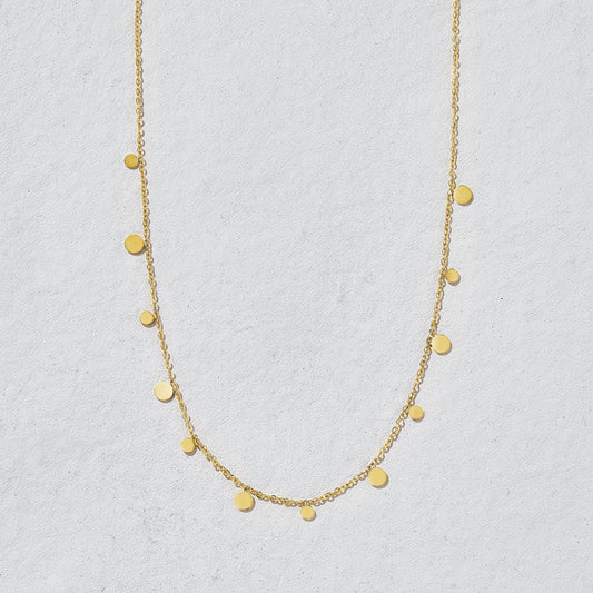 Flutter Gold Disc Nekclace