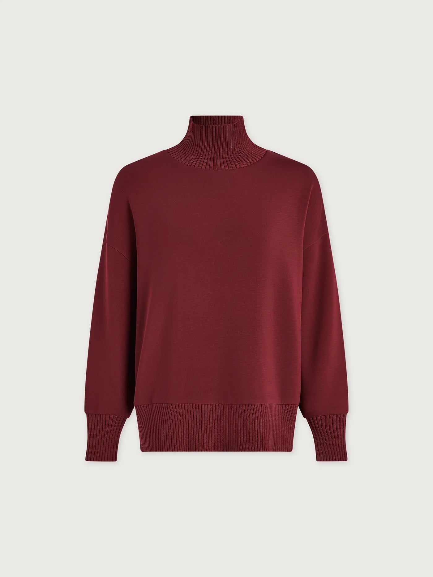 Barker High Neck Sweat - New Maroon
